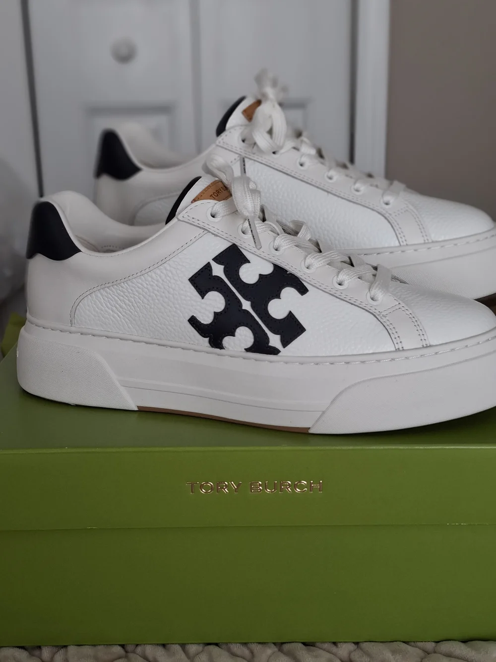 Tory Burch white leather